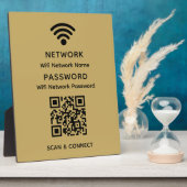 Gold Einfaches elegantes WLAN QR-Netzwerkkennwort Fotoplatte (Seite)
