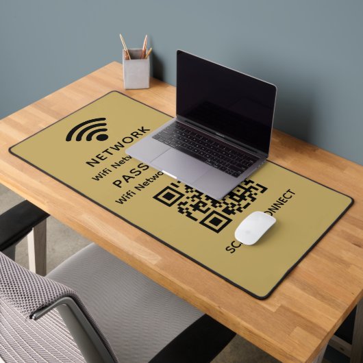 Gold Einfaches elegantes WLAN QR-Netzwerkkennwort Schreibtischunterlage (Büro 2)