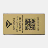 Gold Einfaches elegantes WLAN QR-Netzwerkkennwort Schreibtischunterlage (Vorderseite)