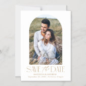 Gold | Einfaches modernes Foto Save the Date Magneteinladung (Vorderseite)