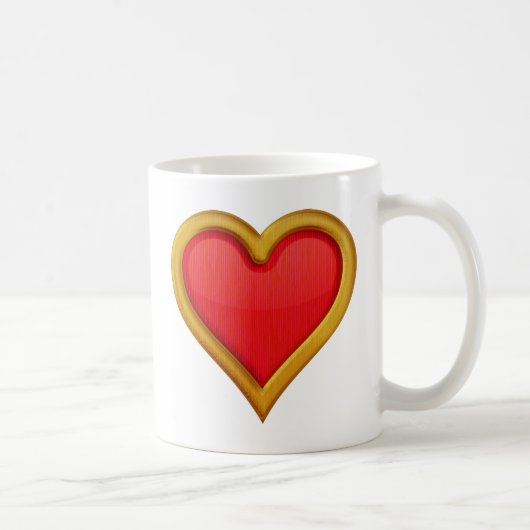 Gold eingefaßtes Herz Kaffeetasse (Rechts)
