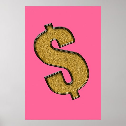 Gold-Eingeweihte Dollar-Zeichen Poster (Vorne)