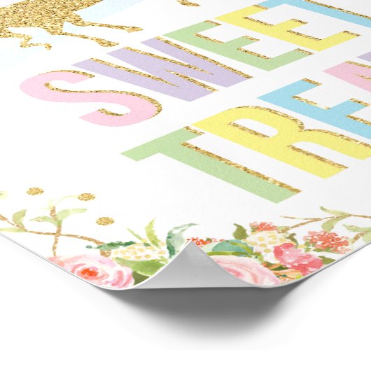 Gold Einhorn Sweet Leckereien Party Dekoration Reg (Ecke)