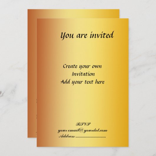 GoLd Einladung (Vorne/Hinten)