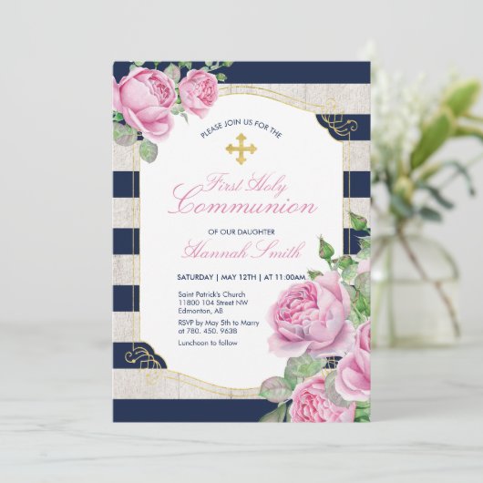 Gold | Einladung des Mädchens (Stehend Vorderseite)