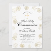 Gold | Einladung Junge Erste Heilige Kommune (Vorderseite)