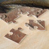 Gold El Camino Muschel Zeichen, Bürgersteig, Leon, Puzzle (Seite)