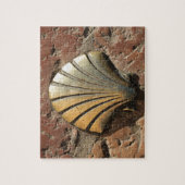 Gold El Camino Muschel Zeichen, Bürgersteig, Leon, Puzzle (Vertikal)