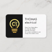 Gold Electric Bulb Fixit Tools Visitenkarte (Vorderseite)