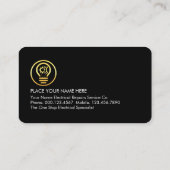 Gold Electric Bulb Fixit Tools Visitenkarte (Rückseite)