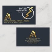 Gold Electric Lightning Silver Meter Gage  Visitenkarte (Vorne/Hinten)