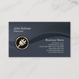 Gold Electric Plug Icon Electrician Business Card Visitenkarte