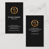 Gold Electric Power Plug Black Grunge Electrical Visitenkarte (Vorne/Hinten)