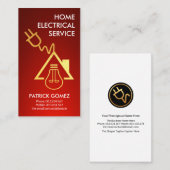 Gold Electric Power Plug Zuhause Bulb Electrician Visitenkarte (Vorne/Hinten)