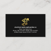 Gold Electric Wire Circuit Powers Up Visitenkarte (Rückseite)