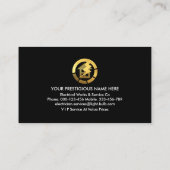 Gold Electrical Icons Lightning Visitenkarte (Rückseite)