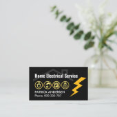 Gold Electrical Icons Lightning Visitenkarte (Stehend Vorderseite)
