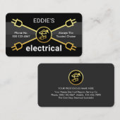 Gold Electrical Power Plugs Wiring Visitenkarte (Vorne/Hinten)