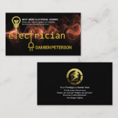 Gold Electrician Circuit Red Power Blitze Visitenkarte (Vorne/Hinten)