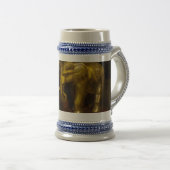 Gold Elefanten Grau / Blau 22 oz Stein Bierglas (VorderseiteRechts)
