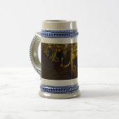 Gold Elefanten Grau / Blau 22 oz Stein Bierglas (Vorderseite Links)