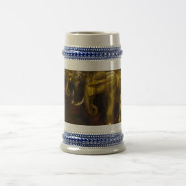 Gold Elefanten Grau / Blau 22 oz Stein Bierglas