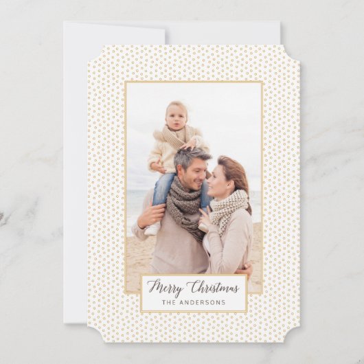 Gold Elegance Frohe Weihnachten Moderne Foto-Karte (Vorderseite)