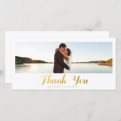 Gold Elegance | Hochzeitsdanken - Fotokarte Dankeskarte (Vorne/Hinten)