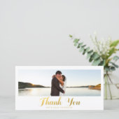 Gold Elegance | Hochzeitsdanken - Fotokarte Dankeskarte (Stehend Vorderseite)