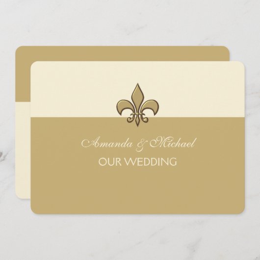 Gold Elegance Lilie Save the Date (Vorne/Hinten)