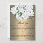 Gold Elegance und White Roses Hochzeit Vielen Dank Dankeskarte (Vorderseite)