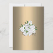 Gold Elegance und White Roses Hochzeit Vielen Dank Dankeskarte (Rückseite)
