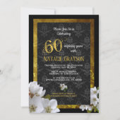 Gold Elegant 60. Geburtstagsparty Foto Einladung (Vorderseite)