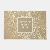 Gold Elegant Blüh Monogram Doormat Fußmatte (Vorderseite)