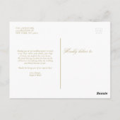 Gold Elegant Blüh Script Wedding Vielen Dank Postkarte (Rückseite)