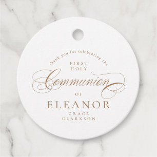 Gold Elegant Calligraphie Erste Kommune Vielen Dan Geschenkanhänger