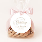 Gold Elegant Calligraphy Christening Vielen Dank Geschenkanhänger