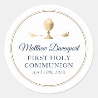 Gold Elegant First Communion Gunst Sticker