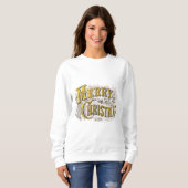 Gold Elegant Frohe Weihnachten Rustikale Vintag Sweatshirt (Vorne ganz)