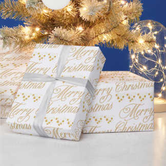Gold Elegant Frohe Weihnachtsbrief Wrapping Papier Geschenkpapier