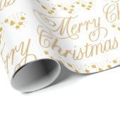Gold Elegant Frohe Weihnachtsbrief Wrapping Papier Geschenkpapier (Rolleneckpunkt)