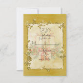 Gold Elegant Funkelnder Rahmen  RSVP Karte (Vorderseite)