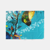 Gold Elegant Happy Songbird wünscht Wasserfarbe Fleecedecke (Vorderseite (Horizontal))