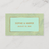 Gold Elegant Hörskript auf der Mint Gift Registry Begleitkarte (Rückseite)