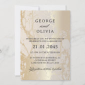 Gold Elegant Luxury Marble Abstract Wedding Einladung (Vorderseite)