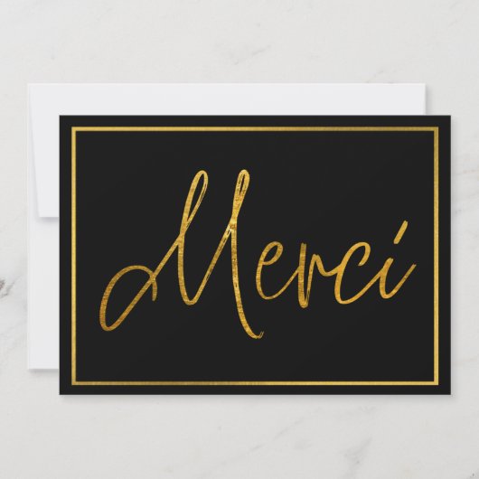 Gold Elegant Merci Custom Danke Cards Einladung (Vorderseite)