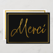 Gold Elegant Merci Custom Danke Cards Einladung (Vorne/Hinten)