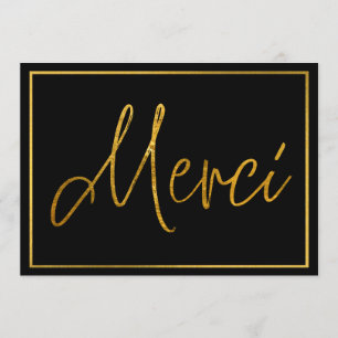 Gold Elegant Merci Custom Danke Cards Einladung