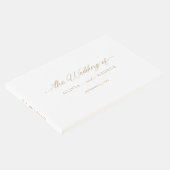 Gold Elegant Moderne Skriptkalligraphie Gästebuch (Ecke)