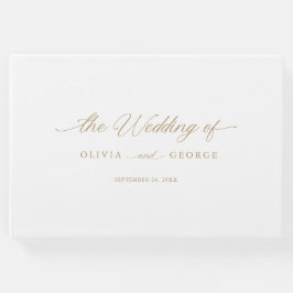 Gold Elegant Moderne Skriptkalligraphie Gästebuch